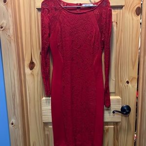 Red tight formal dress